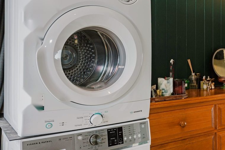 Washing machine and dryer in the studio