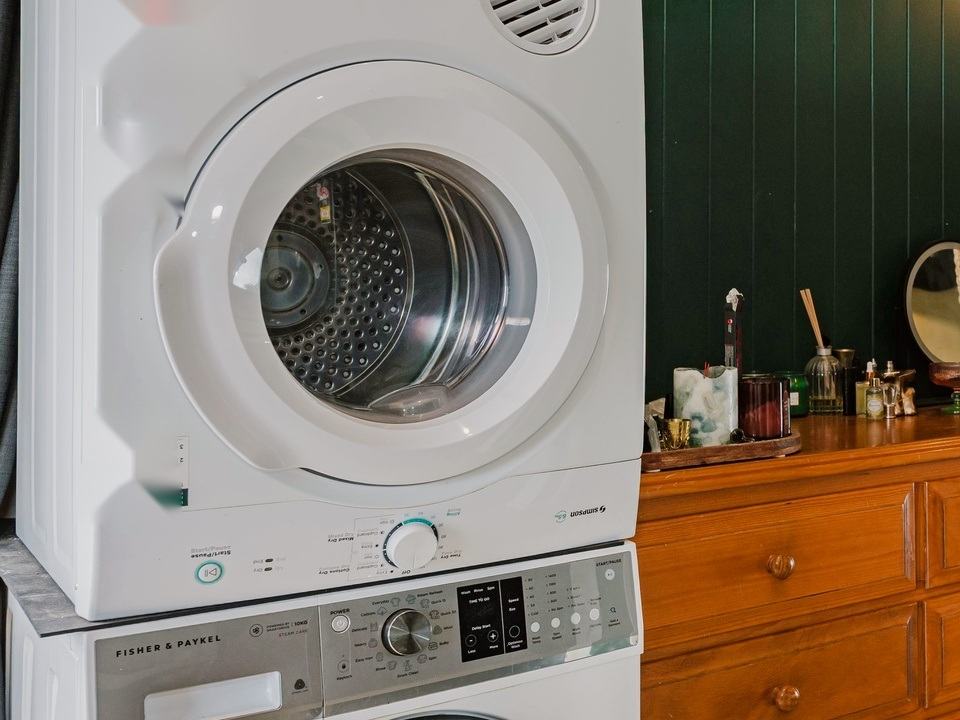 Washing machine and dryer on site